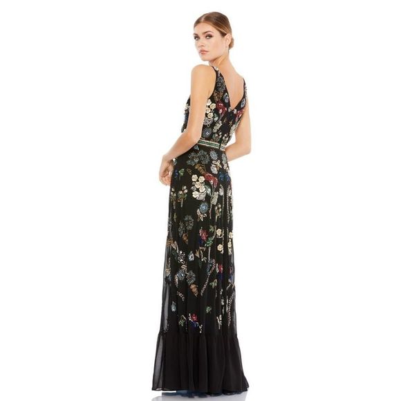 Mac Duggal Floral Beaded Tulle Gown 93548 SIZE US 6 $998 - Picture 3 of 10